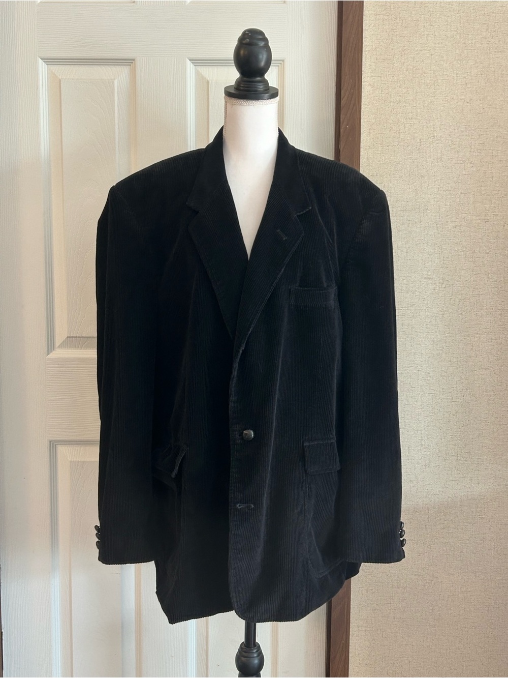 David Taylor Black Corduroy Shirt Jacket